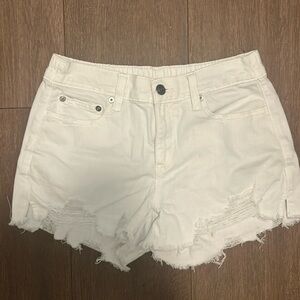 arie white jean shorts